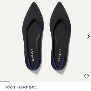 Rothy's Black Pointed Flats, 7.5 W